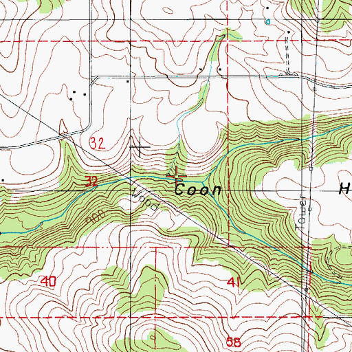 Topographic Map of South Fork Mill Creek, OR