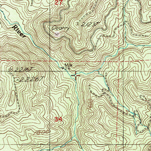 Topographic Map of South Fork Mohawk River, OR
