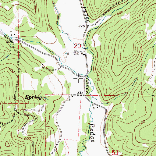 Topographic Map of South Fork Pedee Creek, OR