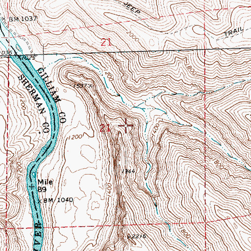 Topographic Map of South Fork Pete Enyart Canyon, OR
