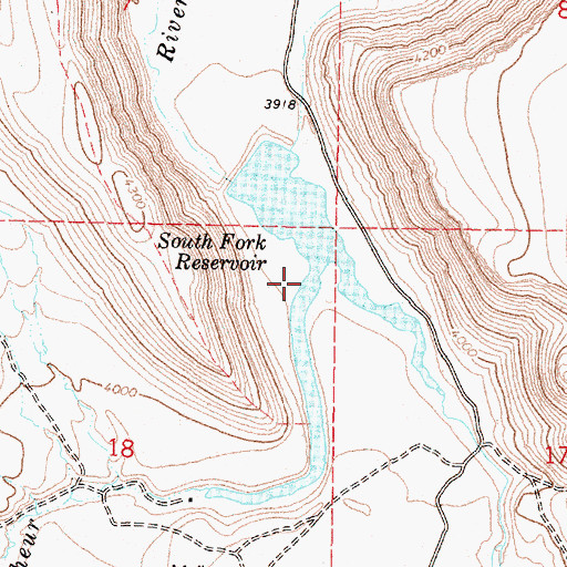Topographic Map of South Fork Reservoir, OR
