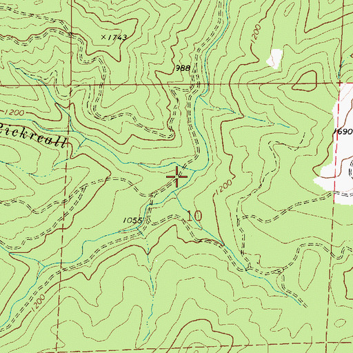 Topographic Map of South Fork Rickreall Creek, OR
