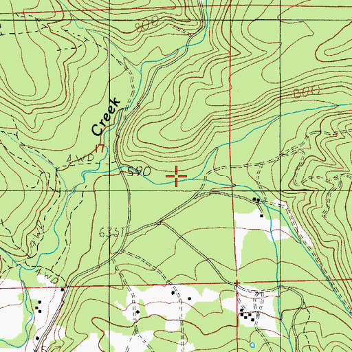 Topographic Map of South Fork Scott Creek, OR