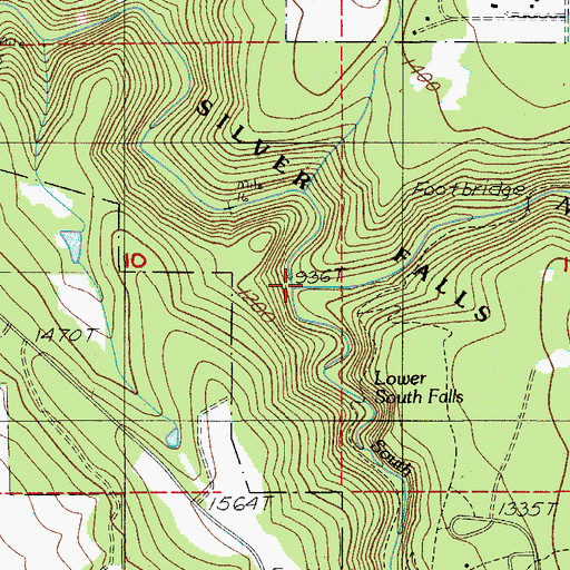 Topographic Map of South Fork Silver Creek, OR