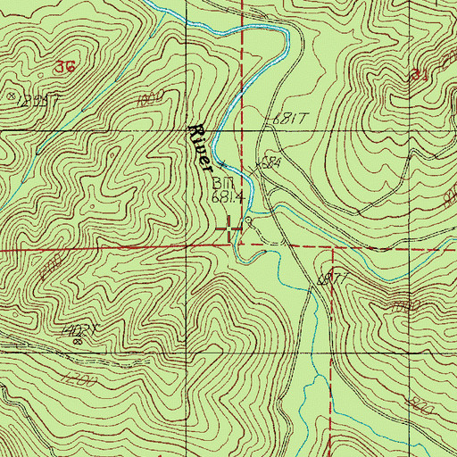 Topographic Map of South Fork Smith River, OR