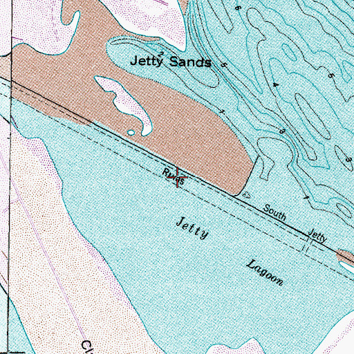 Topographic Map of South Jetty, OR