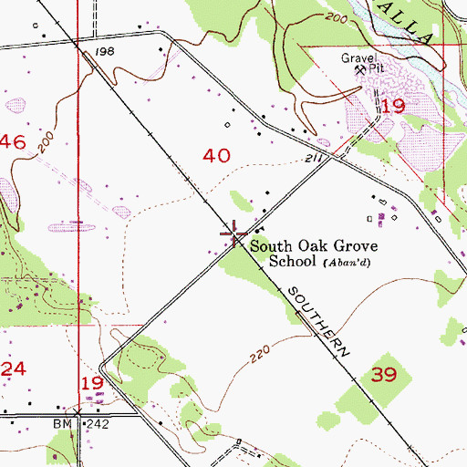 Topographic Map of South Oak Grove School, OR