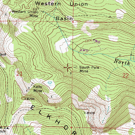 Topographic Map of South Pole Mine, OR