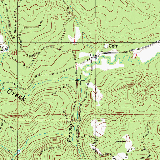 Topographic Map of South Prong Clear Creek, OR