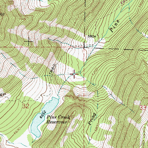 Topographic Map of South Prong Pine Creek, OR