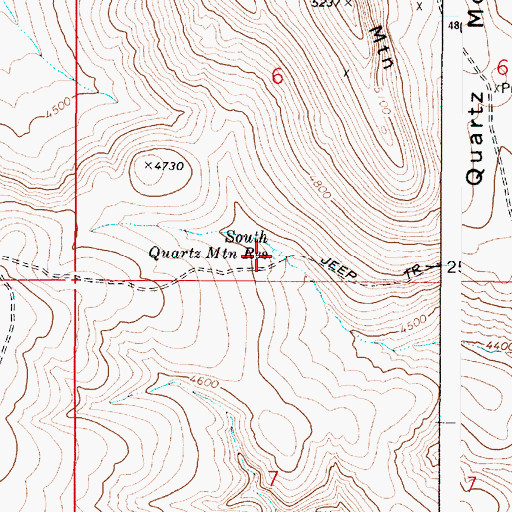 Topographic Map of South Quartz Mountain Reservoir, OR