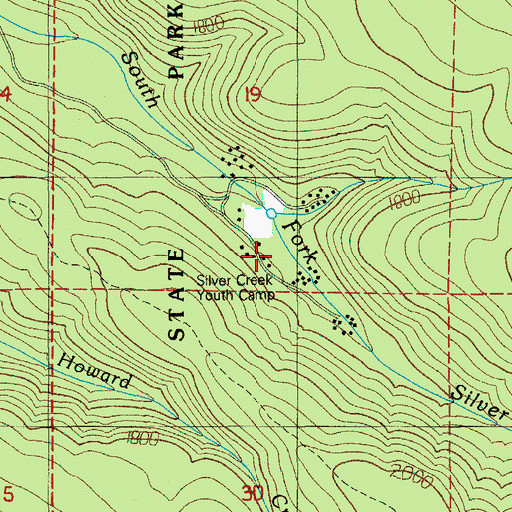 Topographic Map of South Silver Creek Youth Camp, OR