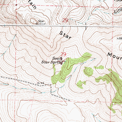 Topographic Map of South Star Spring, OR