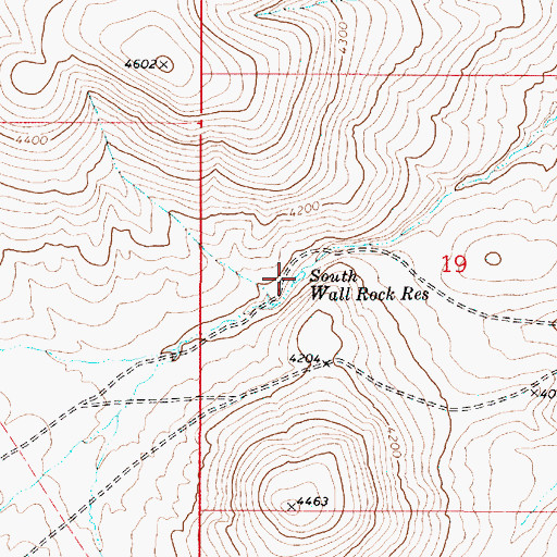 Topographic Map of South Wall Rock Reservoir, OR