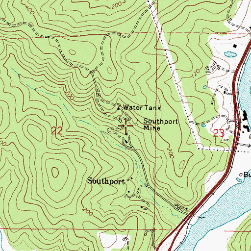 Topographic Map of Southport Mine, OR
