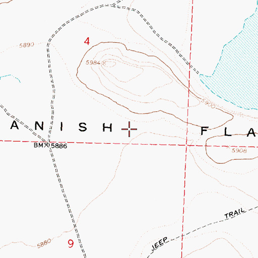 Topographic Map of Spanish Flat, OR
