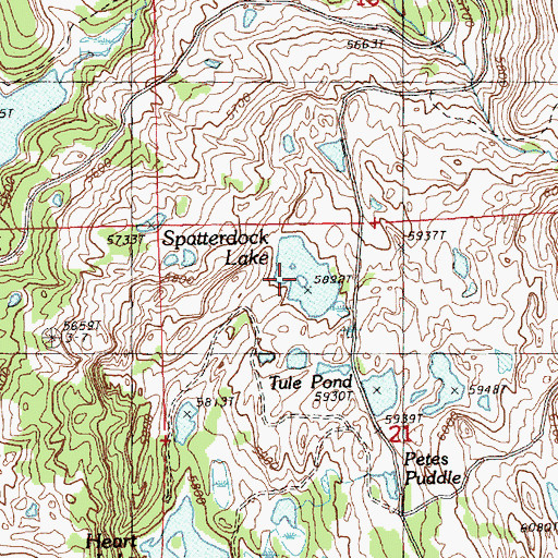 Topographic Map of Spatterdock Lake, OR