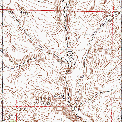Topographic Map of Spaulding Creek, OR