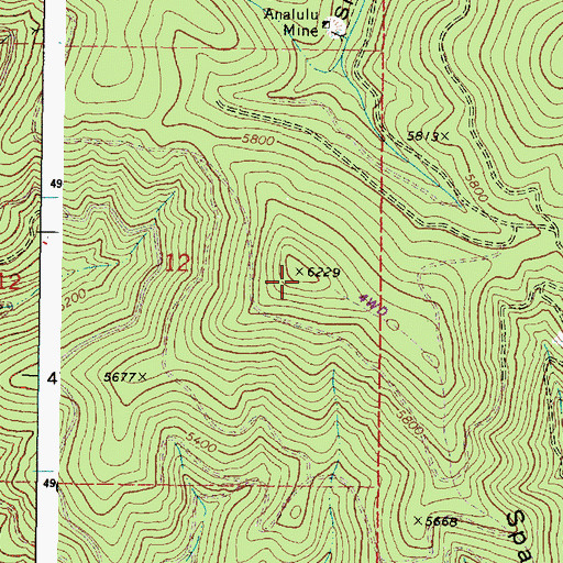 Topographic Map of Spaulding Ridge, OR