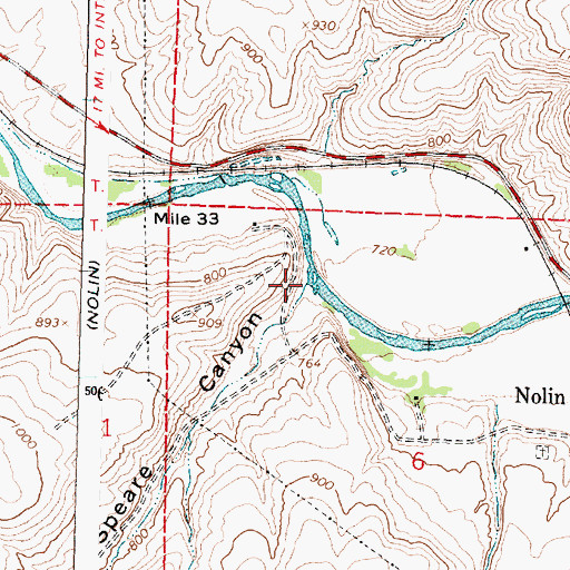 Topographic Map of Speare Canyon, OR