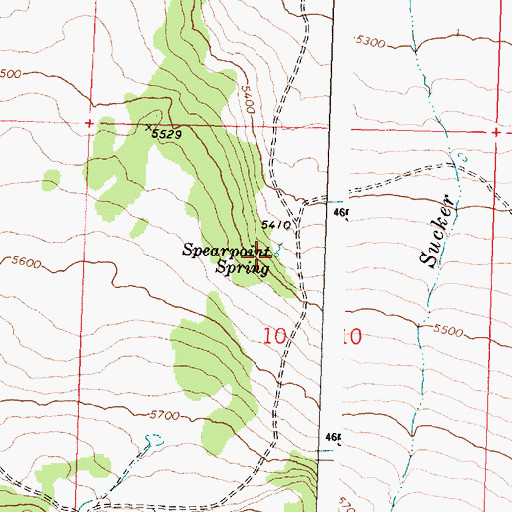 Topographic Map of Spearpoint Spring, OR