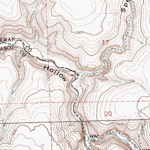Topographic Map of Spears Canyon, OR