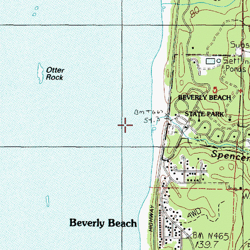 Topographic Map of Spencer Creek, OR