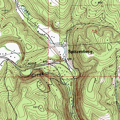 Topographic Map of Spitzenberg, OR