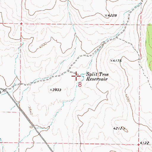 Topographic Map of Split Tree Reservoir, OR