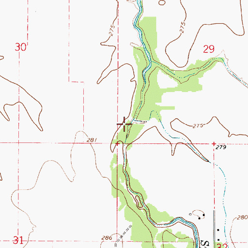 Topographic Map of Spoon Creek, OR