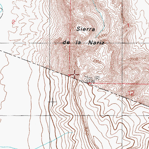 Topographic Map of Sierra de la Nariz, AZ