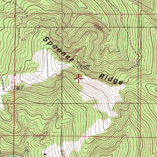 Topographic Map of Spooner Ridge, OR