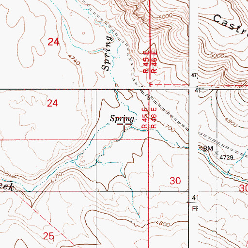 Topographic Map of Spring Branch Creek, OR