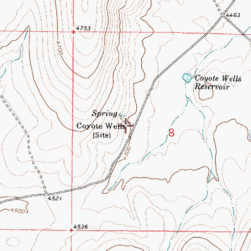 Topographic Map of Spring Coyote Wells, OR