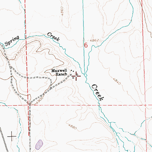 Topographic Map of Spring Creek, OR