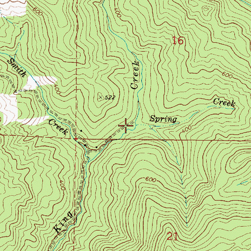 Topographic Map of Spring Creek, OR