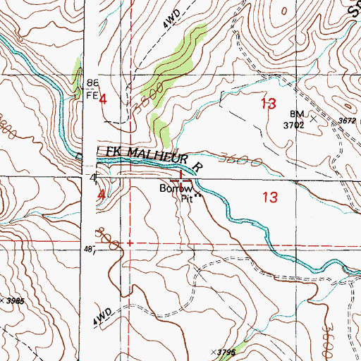 Topographic Map of Spring Creek, OR