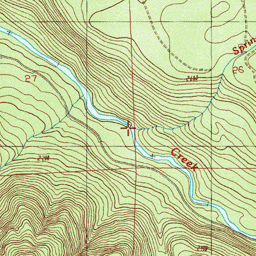 Topographic Map of Spring Creek, OR