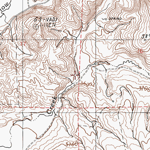 Topographic Map of Spring Creek, OR