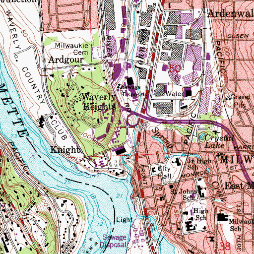 Topographic Map of Spring Creek, OR