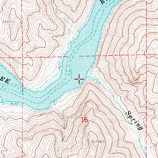 Topographic Map of Spring Creek, OR