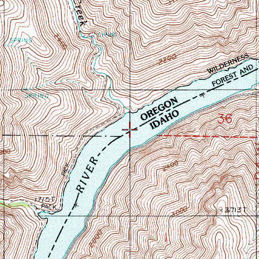 Topographic Map of Spring Creek, OR