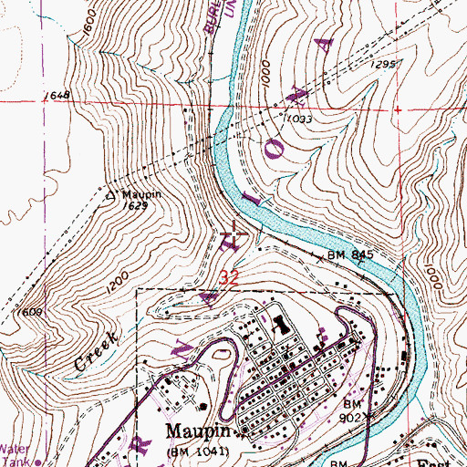 Topographic Map of Spring Creek, OR