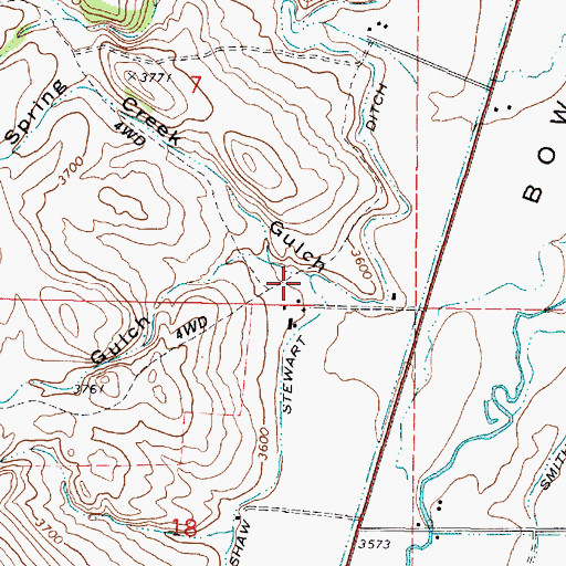 Topographic Map of Spring Creek Gulch, OR