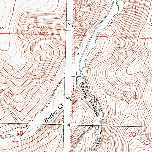 Topographic Map of Spring Hollow, OR