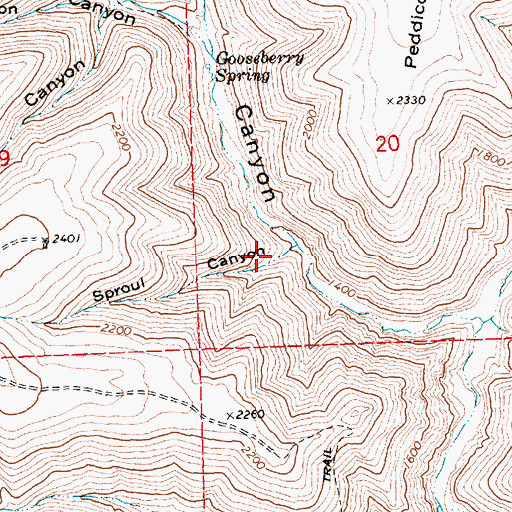 Topographic Map of Sproul Canyon, OR