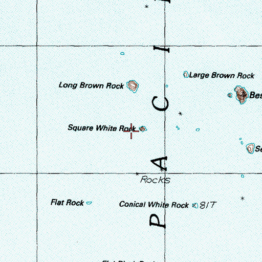 Topographic Map of Square White Rock, OR