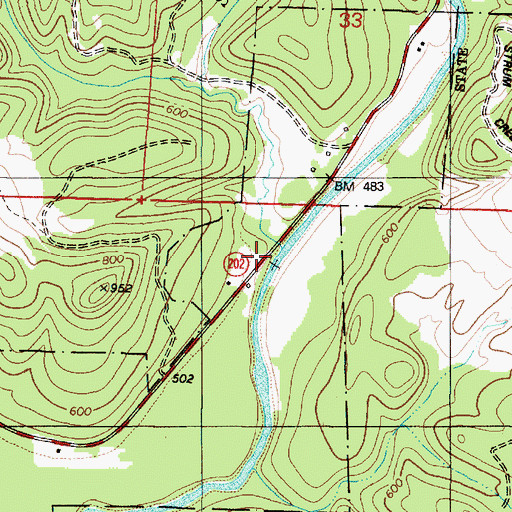 Topographic Map of Mulak Creek, OR