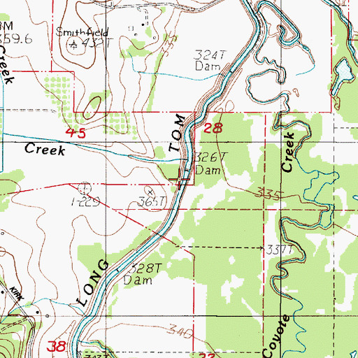 Topographic Map of Squaw Creek, OR