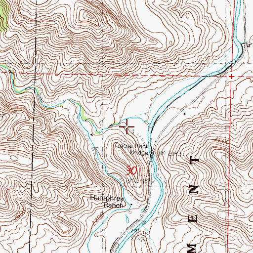 Topographic Map of Goose Creek, OR
